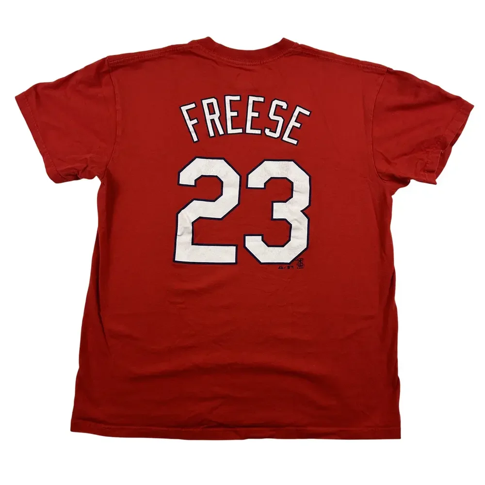 Majestic St. Louis Cardinals Shirt Mens Large Red Freese 23 Baseball MLB Tee